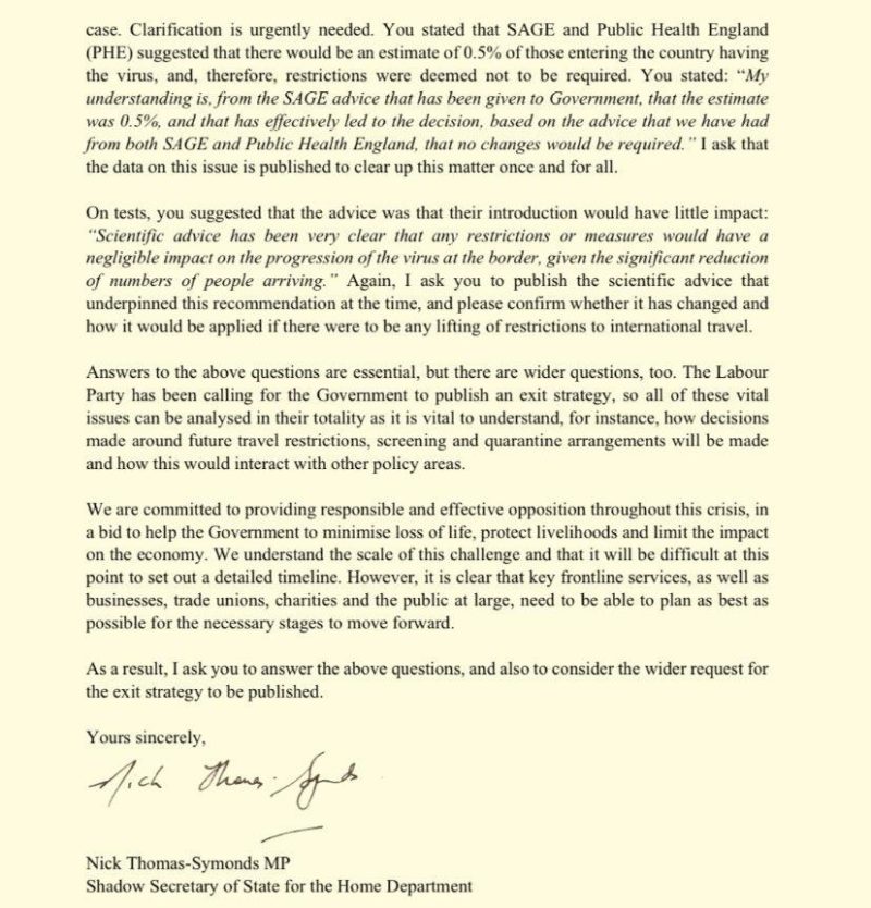 Letter to the Home Secretary (2)