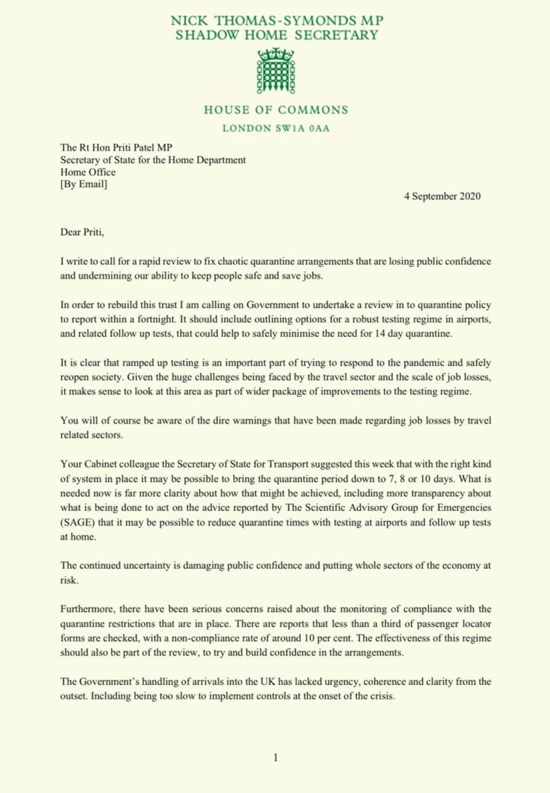Letter to the Home Secretary (1)