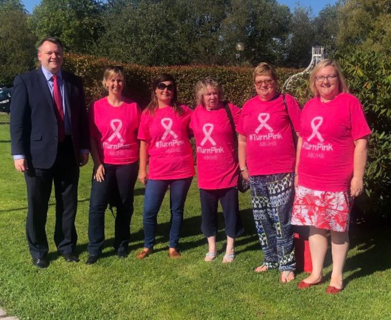 Nick Thomas-Symonds MP with the Friends of the New Breast Care Unit group
