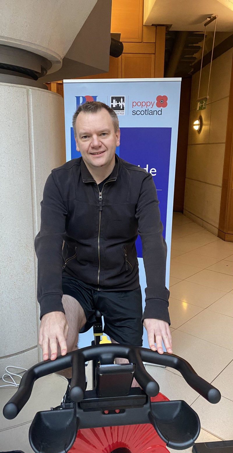 Nick Thomas-Symonds MP taking part in the Poppy Appeal bike ride 