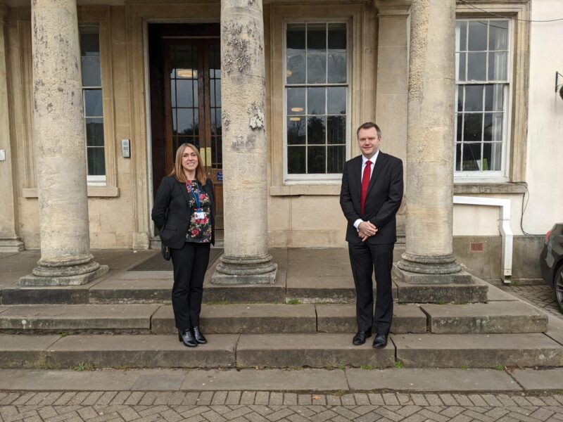 Nick Thomas-Symonds with Emma Read, St Albans RC School Assistant Headteacher