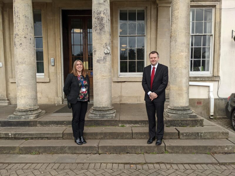 Nick Thomas-Symonds with Emma Read, St Albans RC School Assistant Headteacher 