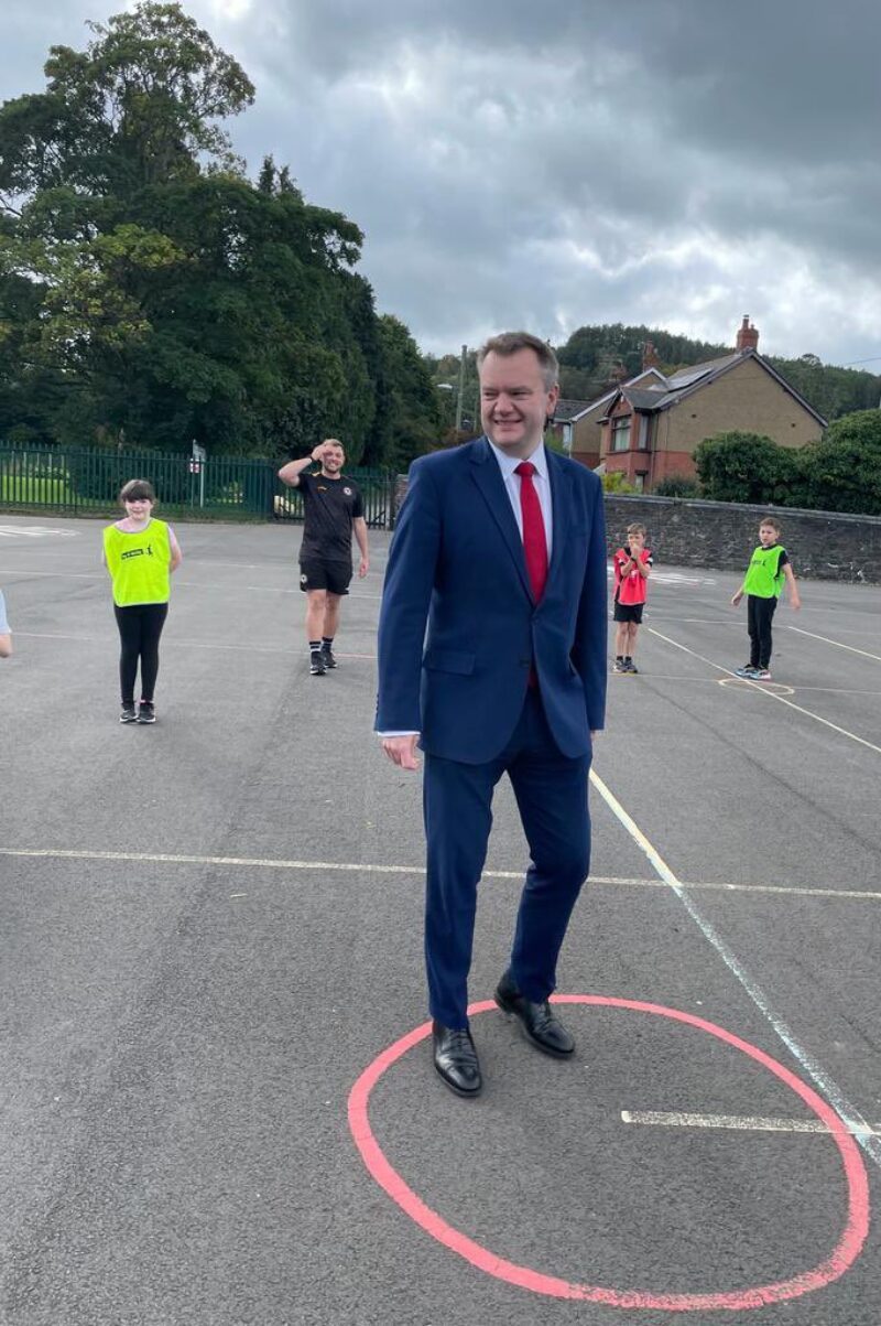 Nick Thomas-Symonds joining George Street Primary for their Joy of Moving session